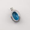 Blue Apatite Gemstone Silver Pendant 1.75" , 925 Sterling Silver Handcrafted Jewelry, Designer Pendant For Wedding Gift PP-63-14