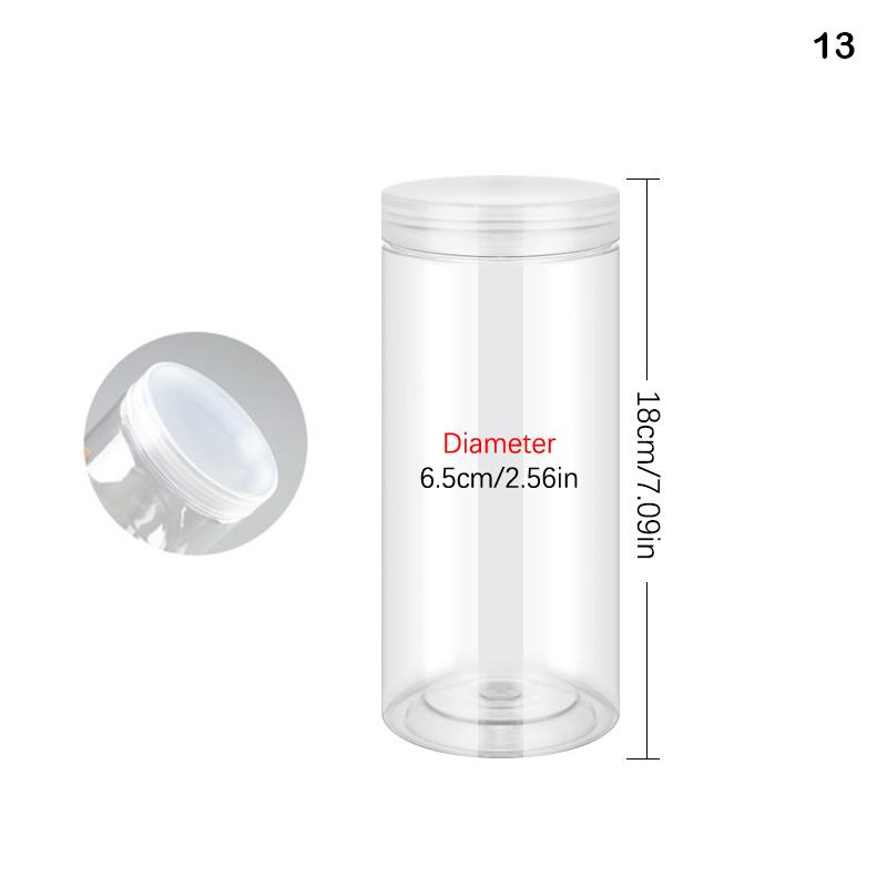 Plastic Packing Bottle Pet Clear Empty Seal Bottle Circular Bucket Storage Biscuit Jar Food Grade Sealed Cans Tank Container