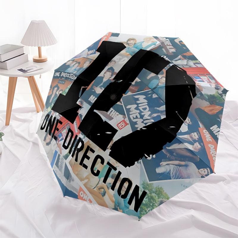 1pc One Direction Music Band Automatic Open/close Folding Portable Umbrella with 8-Rib Structure for Women/Men, All-Season Use A0901109