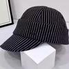 The Hat Shows a Small Face, Suitable for Square and Round Faces, Casual White Striped Peaked Cap, Women's Comfortable Pure Cotton 