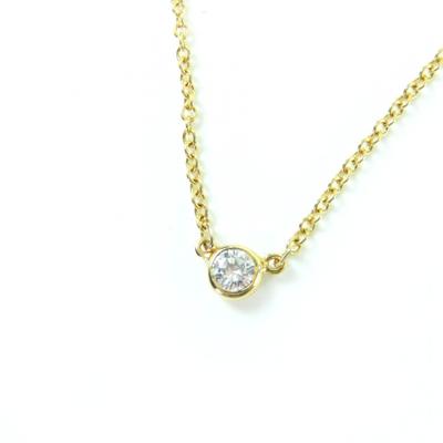 Ottimo TIFFANY&Co. per Metro Ciondolo Singolo con Diamante Diamante 0,05 ct K18/750(YG) Usato