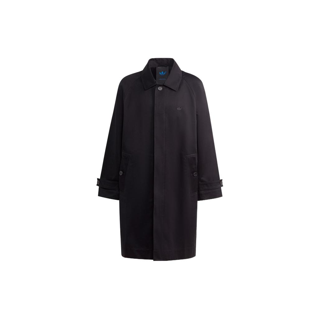 Adidas Originals Blue Version Solid Color Button Down Sports Jacket Men Jackets Black IA2457