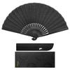 Scatola Regalo Giapponese Pieghevole Fuochi d'Artificio Accessori Giapponesi d'Oltremare Nero [SENMAN] Ventaglio di Alta Qualità da Uomo, Elegante, Popolare, Grande, Nero, da Business,