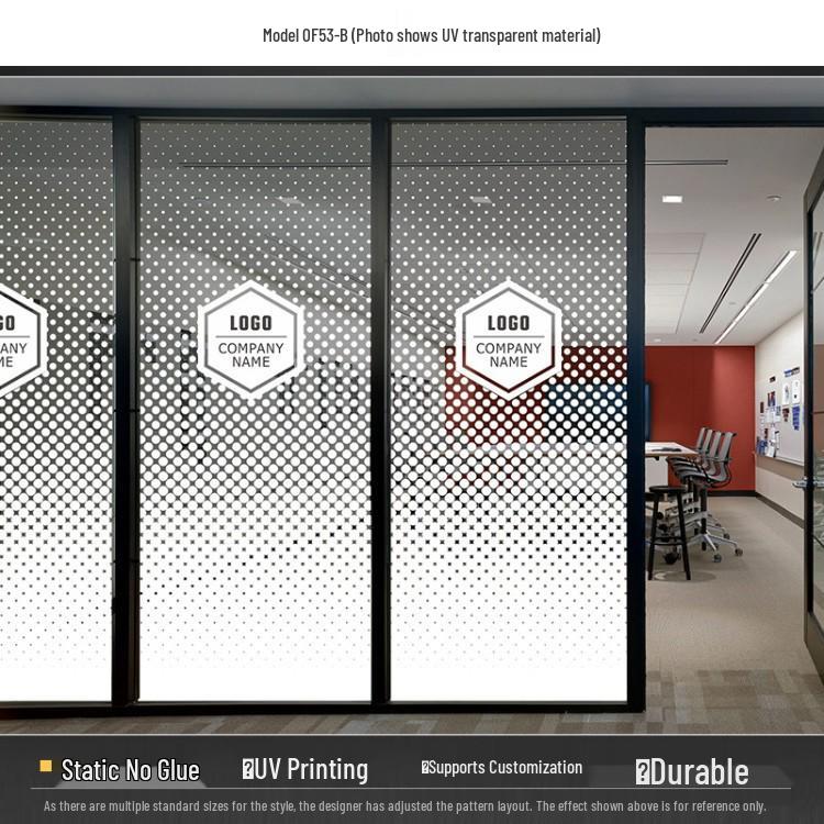 Frosted Glass Lattice Window & Door Privacy Sticker for Office and Café Decor