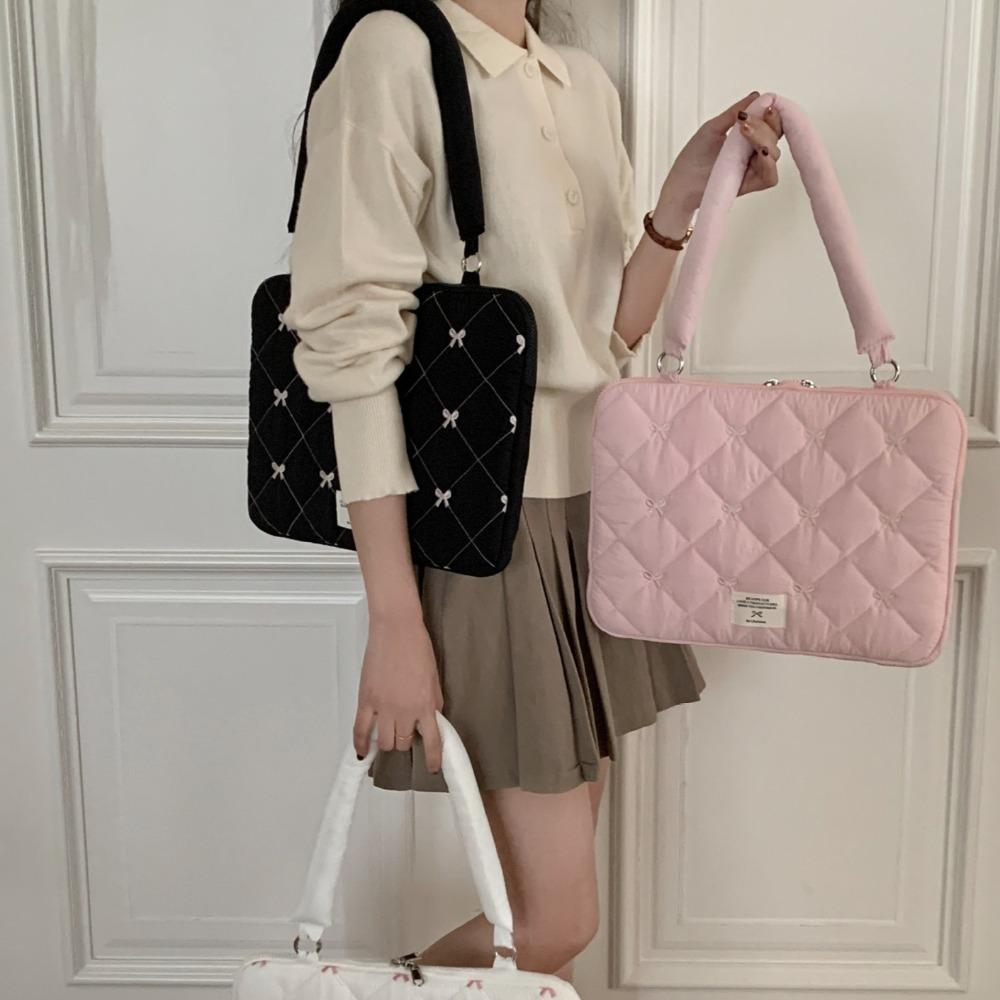 Embroidered Bow Business Briefcases Large Capacity Laptop Sleeve Case Bag Laptop Bag  Office Work