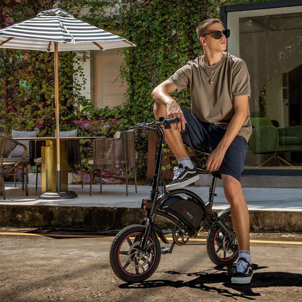 Electric Bicycle DYU D3F 14" 250W Motor Foldable City E-Bike 36V 10AH Dual Disc Brake Top Speed 25Km/h Max Load 120Kg