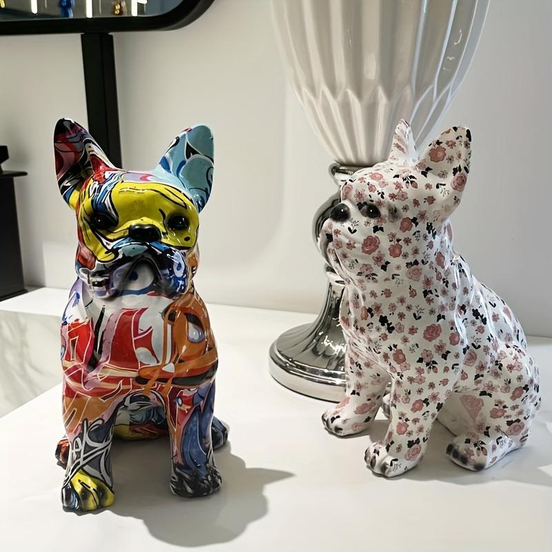 Modern Minimalist Starry Sky Color Fighting Dog Figurine As Creative Home Storage Cabinet Decoration, Office Desk Accessory