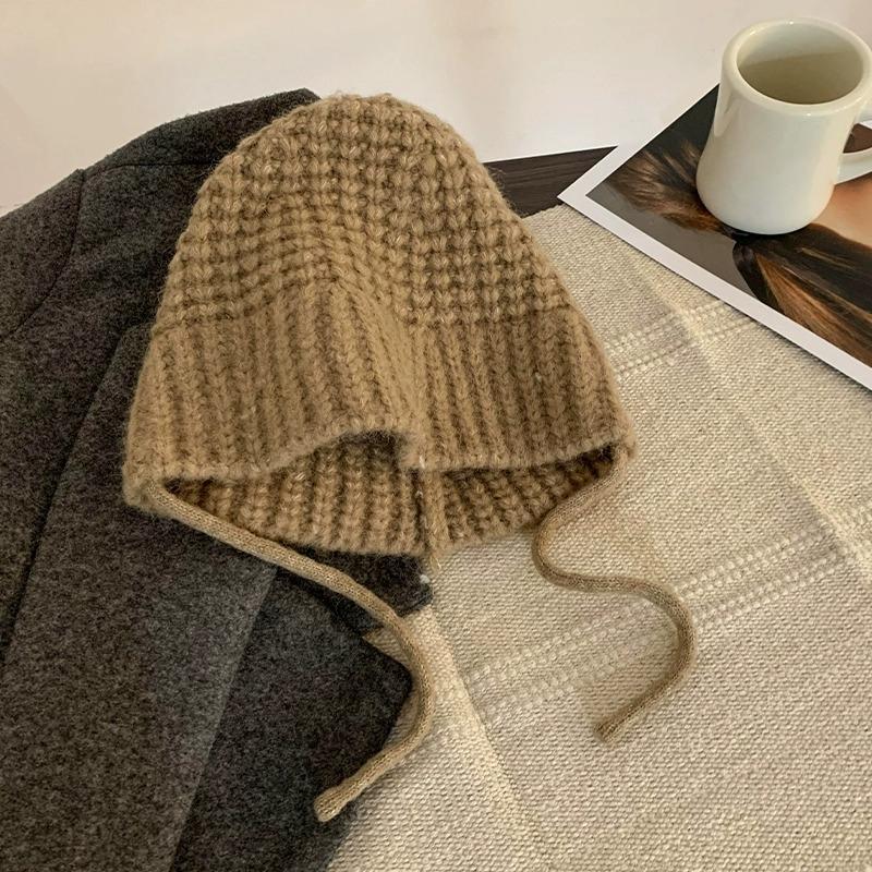 Korean Versatile Bucket Hat Winter  Keep Warm Earmuff Casual Knitted Hat For Women