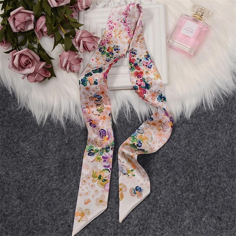Summer scarf hairband for women with versatile kidnapping long streamers elegant fashionable narrow strips tied with small scarf