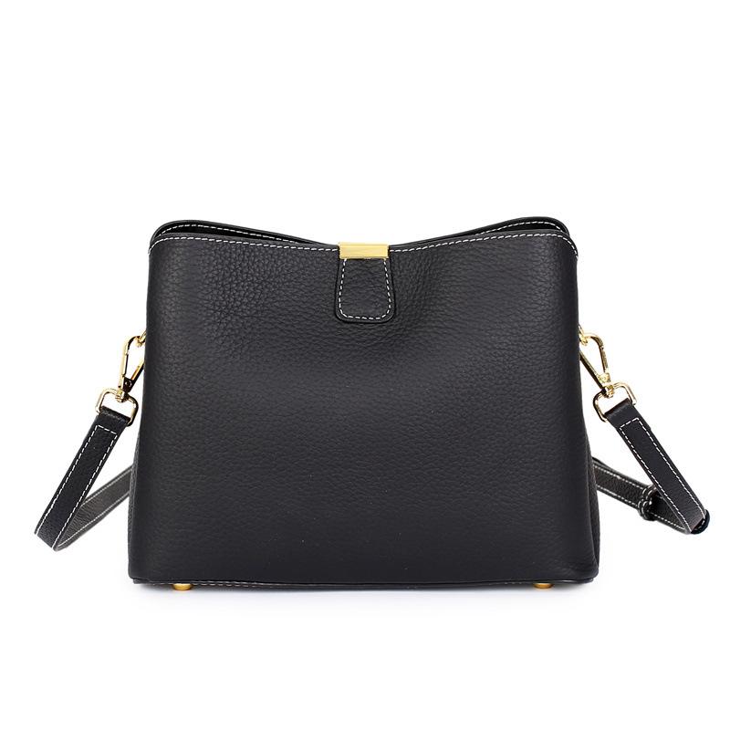 Women's Genuine Leather Handbag Luxury Bucket Style Casual Lady Fashi Shoulder Crossbody Messenger Bag for Girls 2026