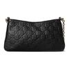 Gucci GG Emblem Logo Zipper Closure Pebbled Leather Handbag Small Women Handbags Black 815277-AAEEM-1000