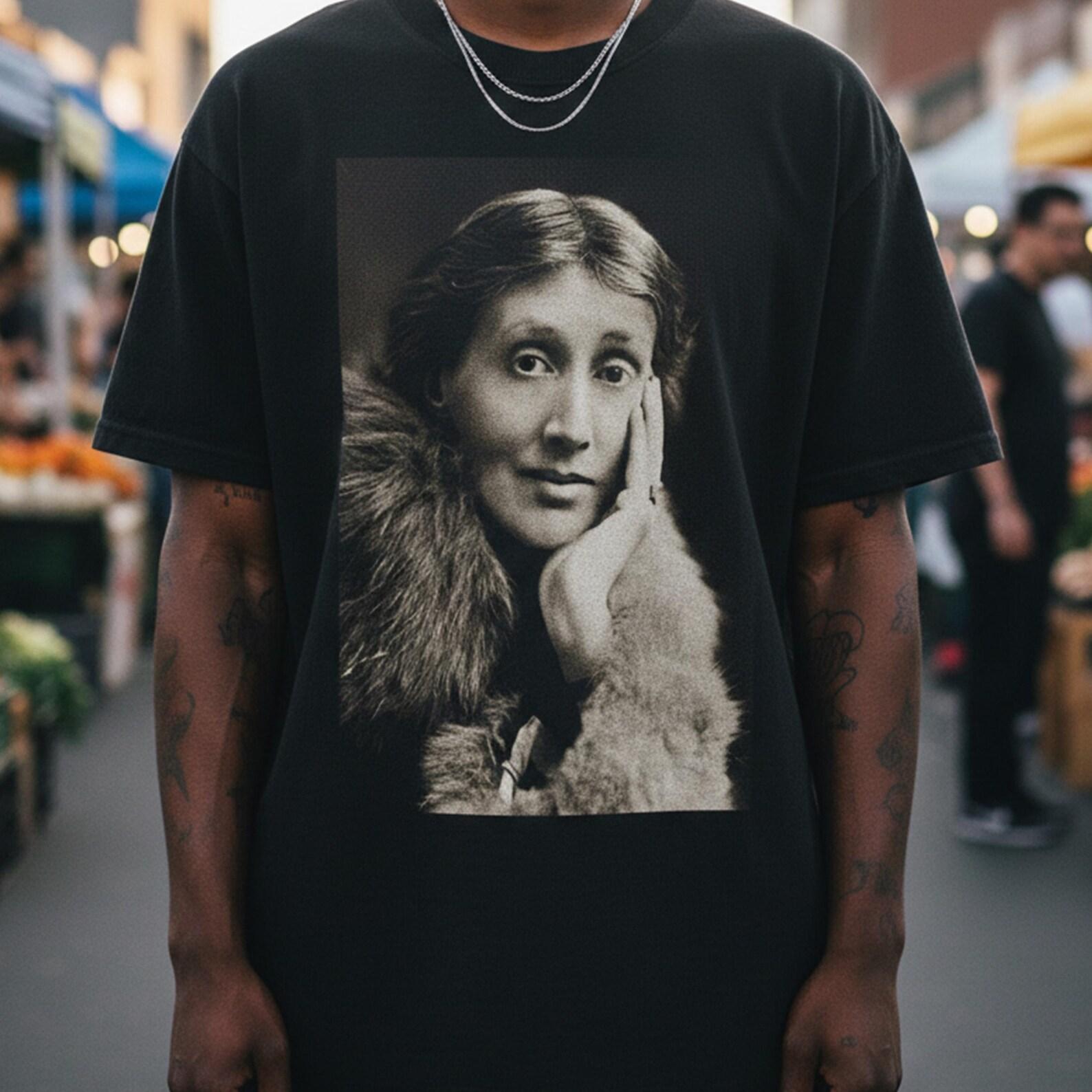 Virginia Woolf Shirt - Feminist Literary Cotton tee Gift for Writers English Teacher S
