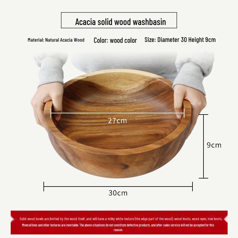 Grande Ciotola in Legno di Acero e Noce per Riso, Insalata, Zuppa e Pasta