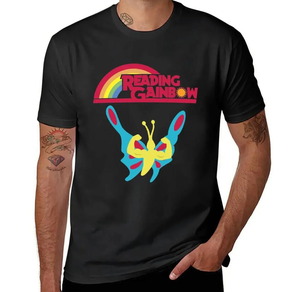 Reading Gainbow Tshirt Anime Clothes Boys Animal Print Funnys Fitted T Shirts For Unisex