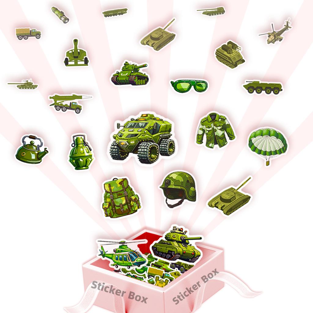50 Waterproof Suitcase Stickers Military Tank Boy Cartoon Skateboard Computer Tablet Sticker Bag