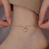 18K Gold-Plated Heart Rhinestone Anklet: Trendy Titanium Steel Jewelry for Women