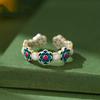 Yinxi 2026 Enamel Flourishing Flowers Women's Open Ring - Niche Design Gift