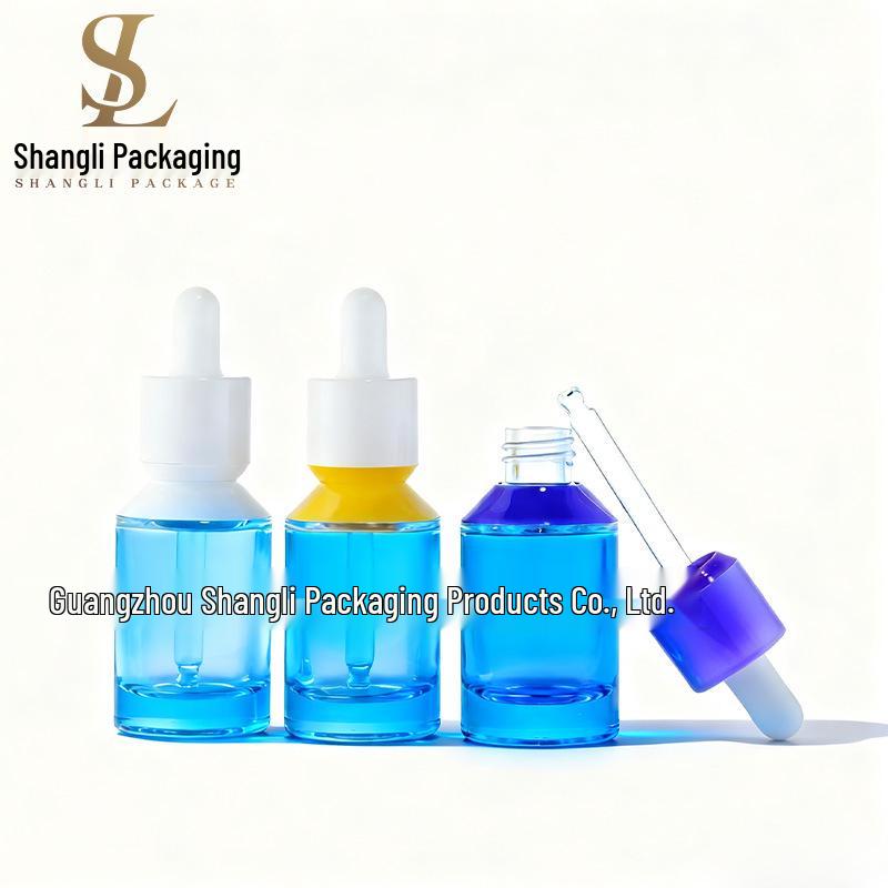 20ml Transparent Glass Serum Bottle with Multi-color Cap and Dropper