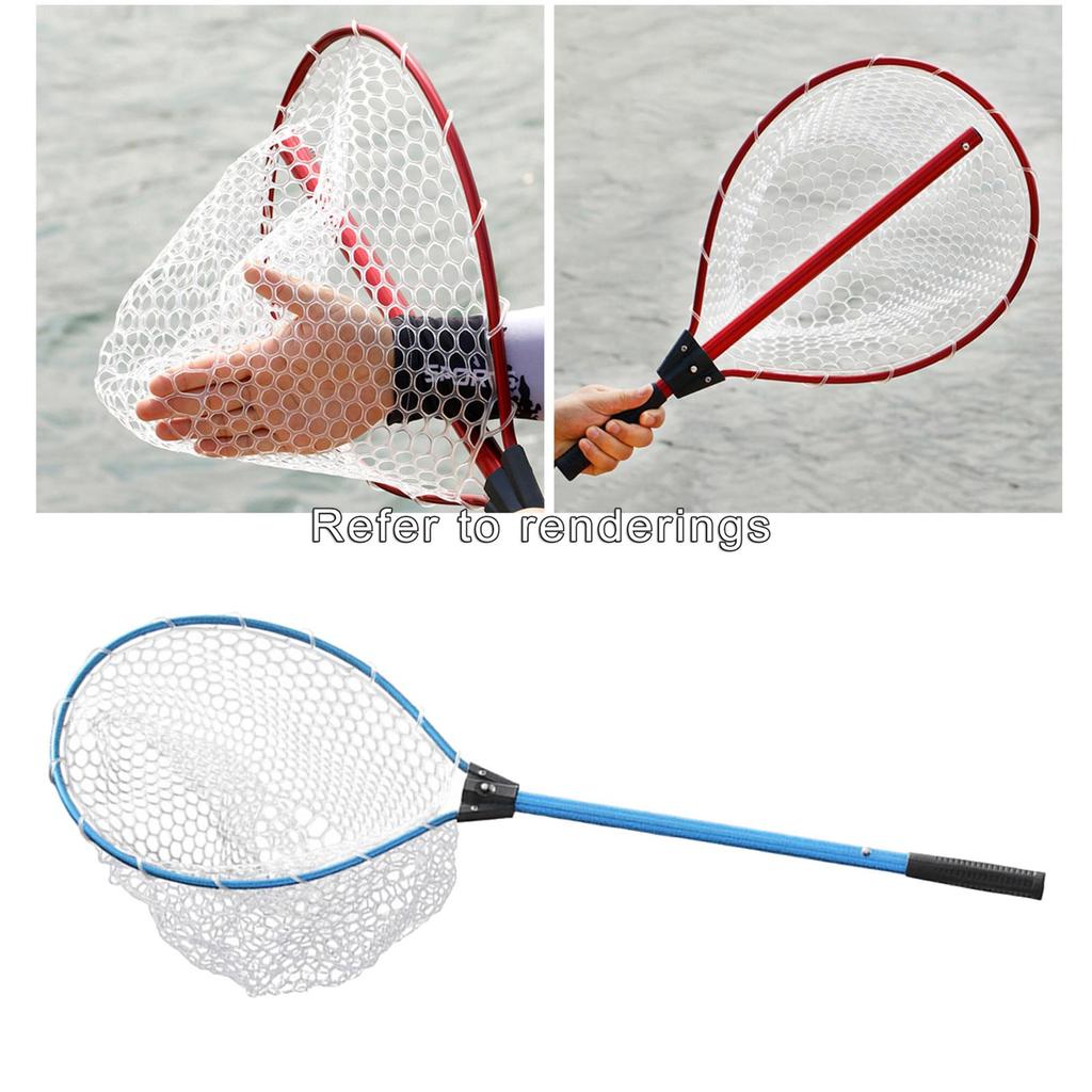 Folding Fishing Brail Landing Net Stainless Steel Triangle Frame Large Dense Landing Dip Foldable Fishing Accessories