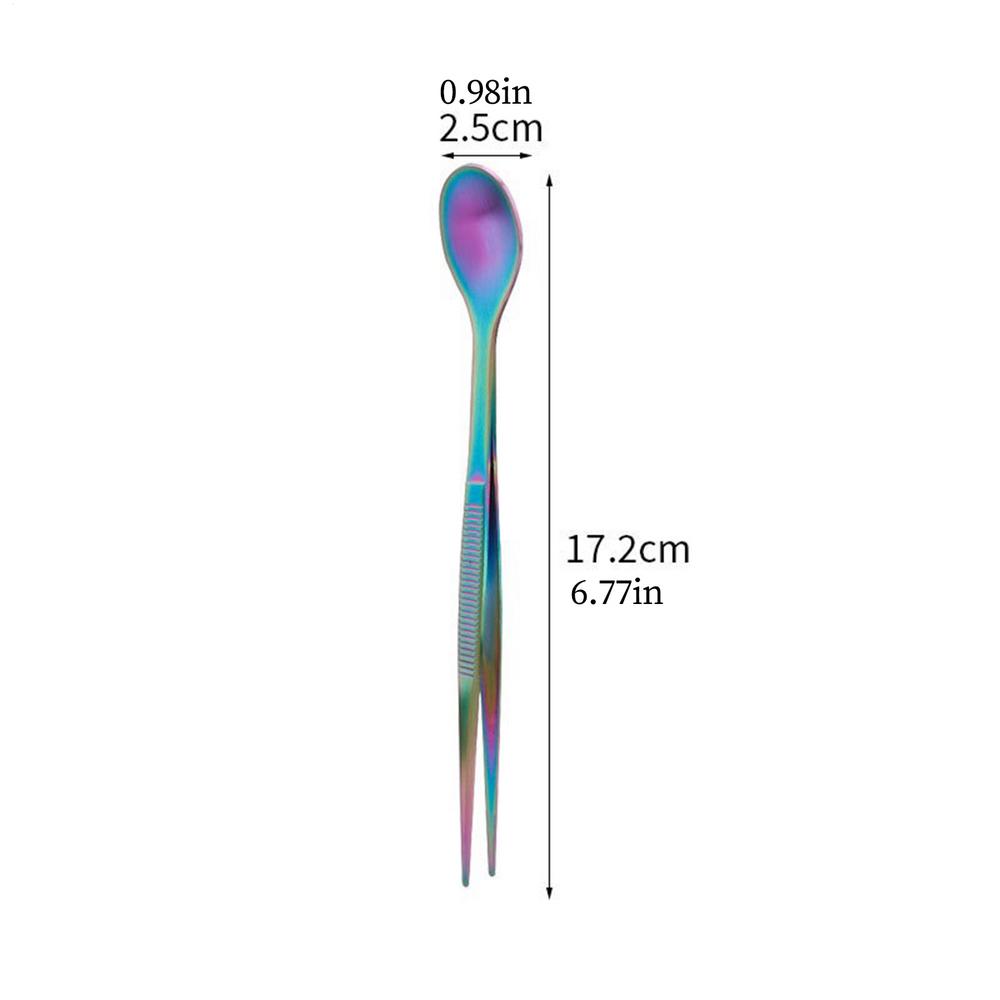 

2 In 1 Stainless Steel Tasting Spoon Tweezers Dualed Function For Party Kitchen Accessories Chef Cooker Spoon Gadget