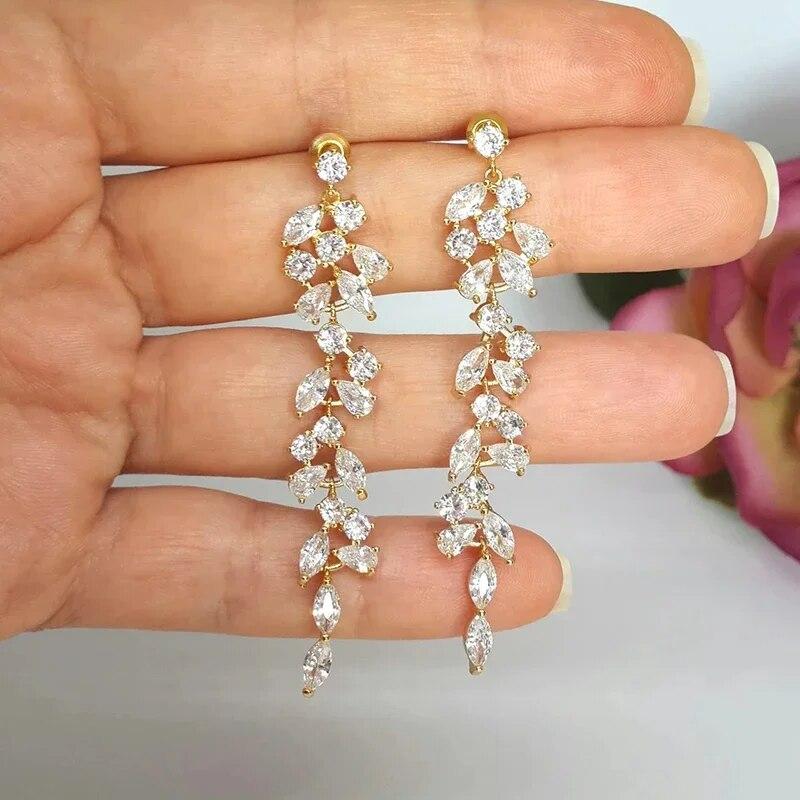 Gorgeous Women's Stud Earrings Full with Dazzling CZ Stone Sparkling Ear Piercing Earrings Party Jewelry Drop Shipping