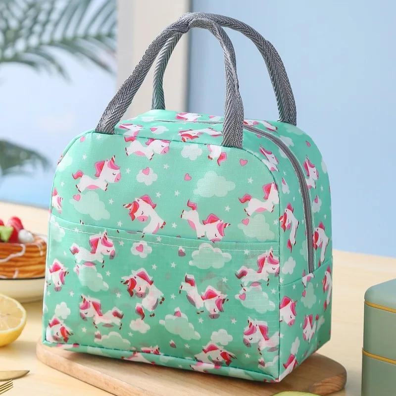 Portable Cartoon Tote Cooler Lunch Box Bag Aluminum Foil Student Bento Insulation Bags Thermal Food Picnic Lunch Bag For Kids
