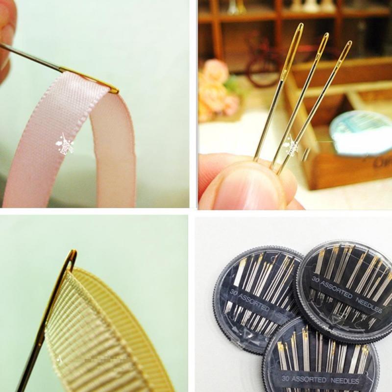 30PCS Popular Assorted Hand Sewing Needles Embroidery Mending Craft Quilt Sew Case Suitable for Leather Denim Silk Canvas Cotton