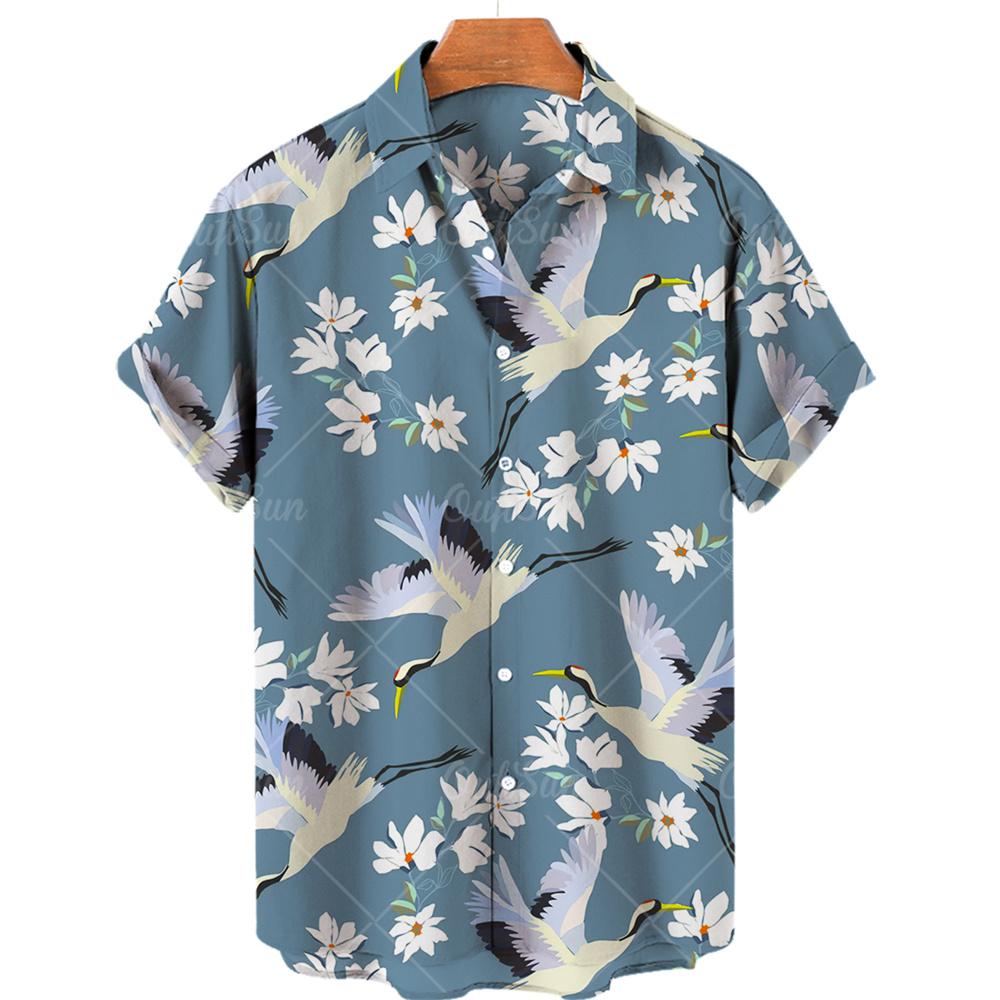 Men Retro Shirt Leisure Printed Cotton Floral Casual Dress Oversized Hawaiian Imported Clothing Arrivals Hipster