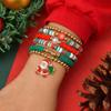 Christmas Bracelets, Charms Bell Snowman Xmas Tree Beaded Stretch Bracelets Set, Holiday Gift Jewelry For Women
