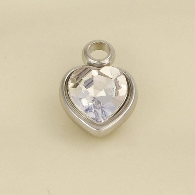 Elegant Girl Pendant Rhinestone Love Stainless Steel Pendants For Jewelry Making Supplies Heart Charm Pendant Handmade Bracelets