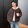 Winter new duck down round neck down jacket thickened short bread jacket simple women's small coat