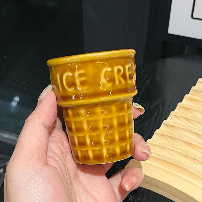 Design Criativo e de Nicho de Taças de Cerâmica para Gelado com Altos Padrões de Aparência para Meninas para Casa Taças de Gelado para Crianças e Copos para Cone de Gelo
