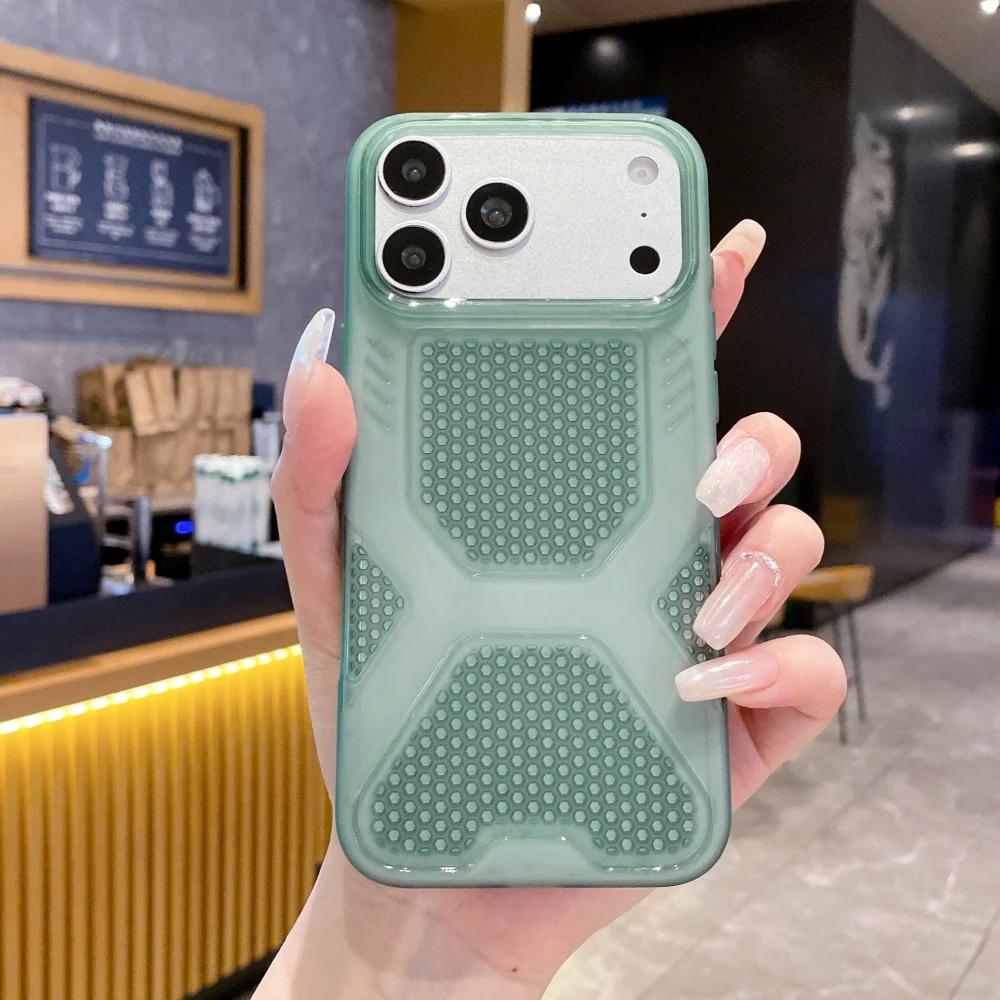 Original Candy Color Breathable Mesh Case For iPhone 17 16 15 14 13 12 11 Pro Max Heat Dissipation Cooling Shockproof Soft Cover