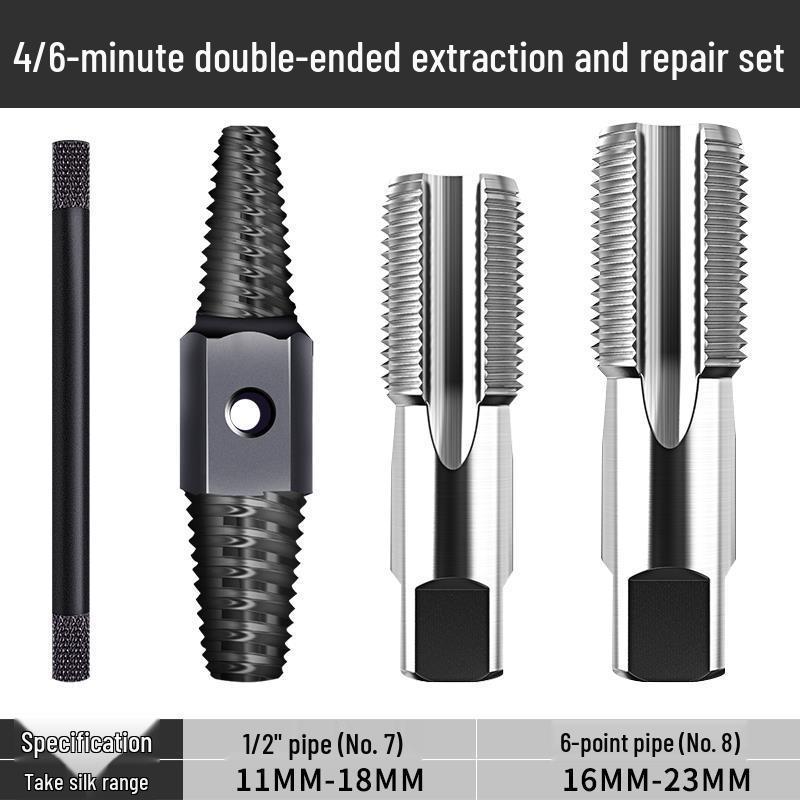Doppelköpfiger Linksgewinde-Ausdreher für abgebrochene Wasserhähne, Rohre und Schrauben