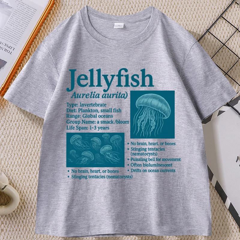 Unisexs Designer Cotton Tshirt with Jellyfish 90s Vintage Graphic Tshirts Unisex T Shirt for Clothes Short Sleeve Clothing