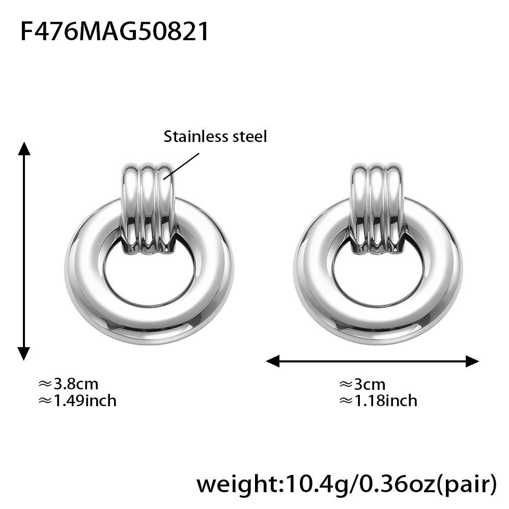 Qiong Yao Geometric Hollow Earrings: Stylish, Eco-Friendly Titanium Steel Set