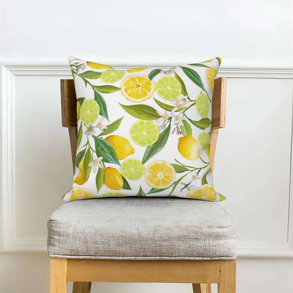 Fruit Print Pillowcase  Summer Home Decor Cushion Cover Sofa Car  Throw