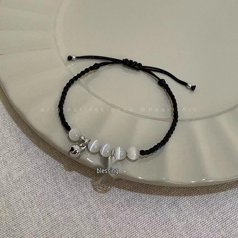 Women's Vintage Chinese Rope Bracelet with Fu Brand Lucky Beads - Exquisite, Versatile Niche Design Jewelry.