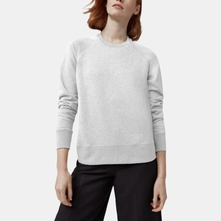 Canada Goose Muskoka Solid Logo Patch Casual Crewneck Sweatshirt Women Tops Gray 7400L-1342