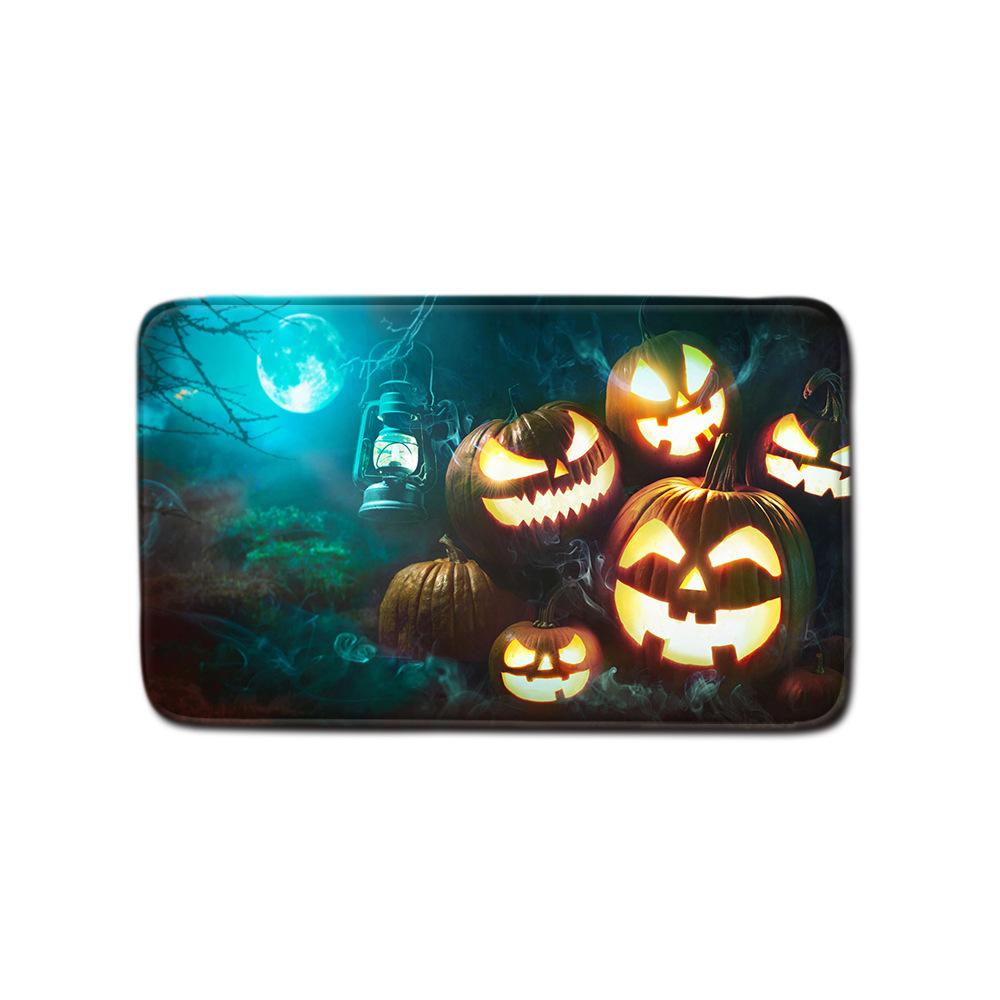 

Halloween Shower Curtain Floor Mat Combination Four-Piece Set Bathroom Toilet Carpet Door Mat 45 * 75 Floor Mat