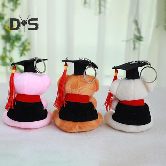 Eksamen Teddybjørn med PhD-hatt Hypoallergenisk Plysj Kosedyr Barn Følge Dukke Nøkkelringtilbehør & Skrivebordsdekor for Nyutdannede