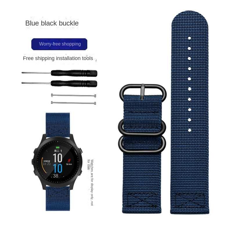 26mm Nylon Watch Band Luxury Nylon Strap 5 Ring Watch Replacement Band For Garmin Fenix 3 Fenix1 Fenix2 Black Green wwatchband