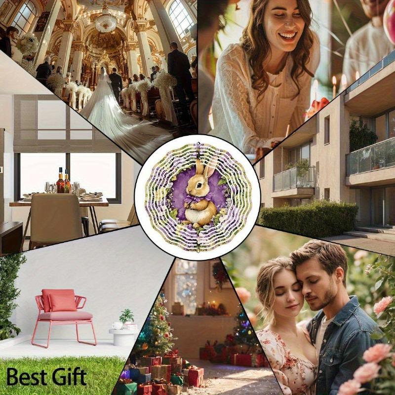 10 Zoll Hängender Windspinner mit 360-Grad-Haken für Balkon-Gartendekor Frühling Sommer Außendekoration