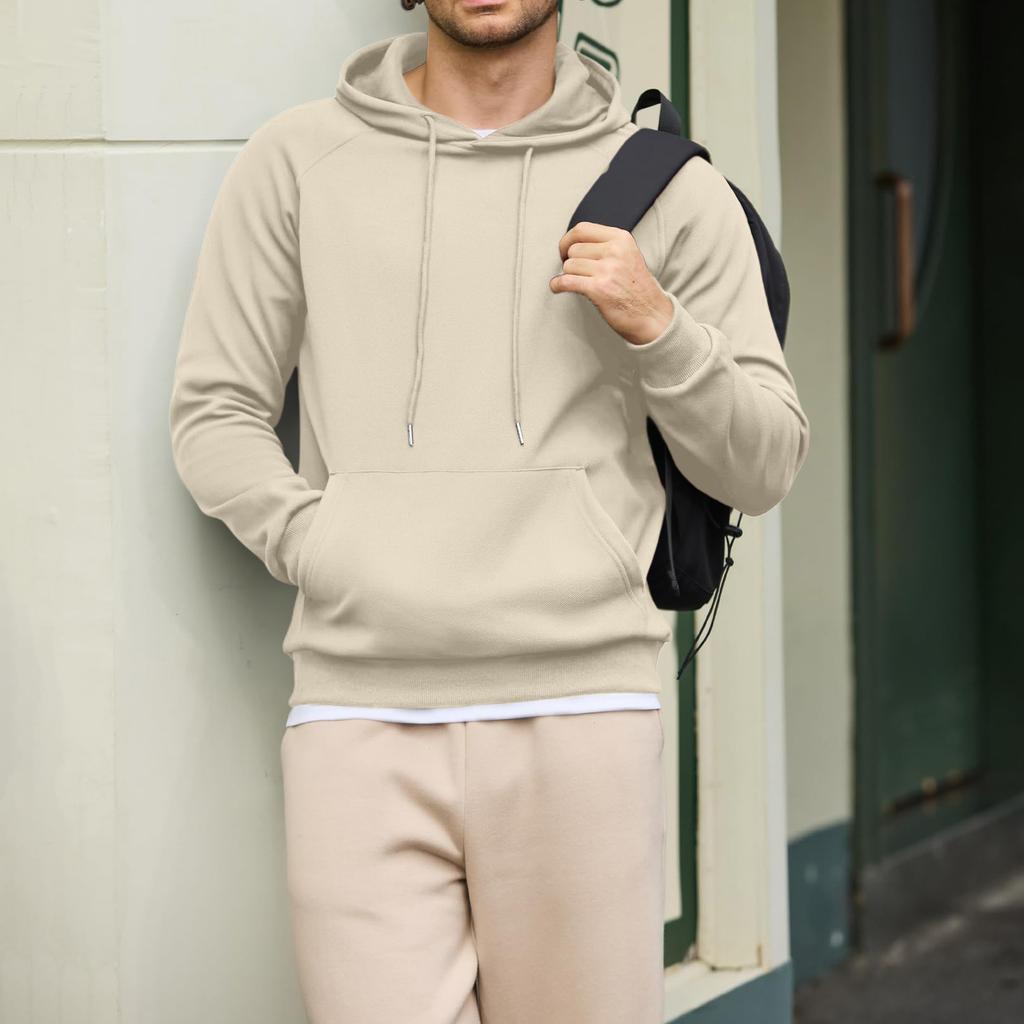 Men's Loose Fit Casual Hooded Sweatshirt Long Sleeve Pullover for Fall and Winter