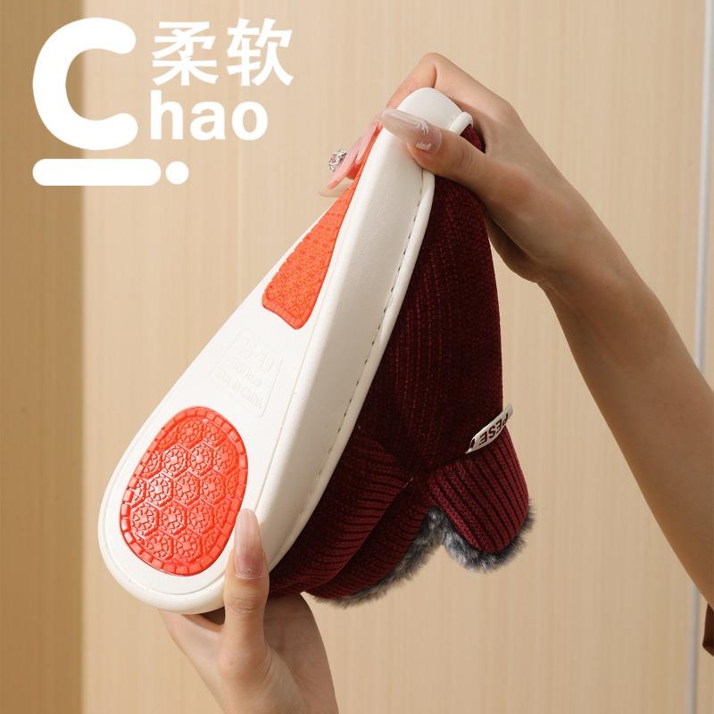 New elderly cotton shoes men's autumn and winter indoor home non-slip thick-soled velvet thermal bag and cotton slippers women