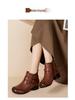 2025 Women's Vintage British High-Top Leather Boots - Autumn/Winter Slip-On, Versatile, Comfortable