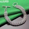 925 Sterling Silver Interlocking Side Chain Bracelet - Elegant Gift Jewelry