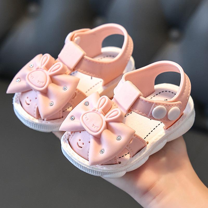 

Сандалии для девочек, летние детские сандалии Baotou для детей 0–3 лет, нескользящая домашняя одежда на мягкой подошве, детские сандалии 25