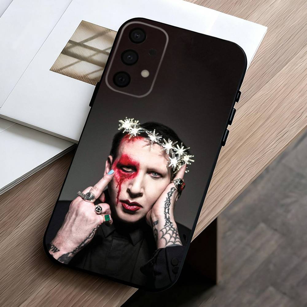 

Singer M-Marilyn Manson Phone Case For Samsung Galaxy A73,A72,A71,A70,A53,A52,A51,Soft Silicone Black Cover Samsung a70