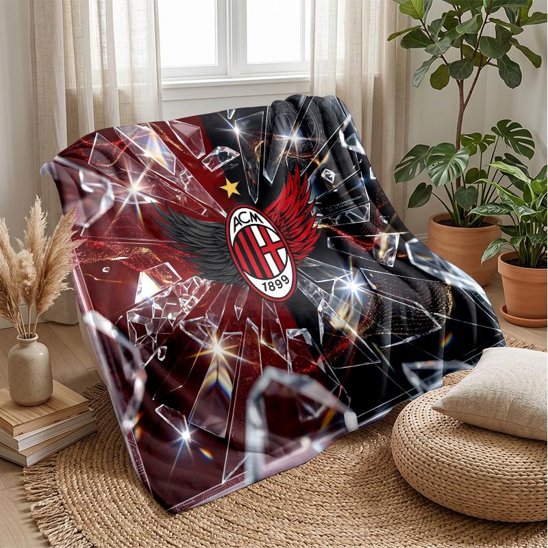 AC Milan Theme blanket Soft Flannel Blanket Plush Throw Blanket Cozy Sofa Bed Blanket for Home Decor